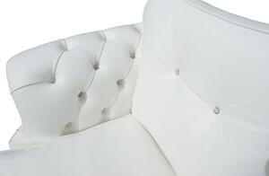 Chesterfield 2 Seater Crystal White Leather Sofa Settee Bespoke In Era style