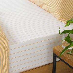 Holbury Striped Fitted Bed Sheet Ochre