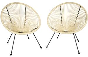 Tectake 403305 set of 2 gabriella chairs - beige