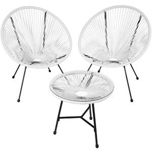 Tectake 403308 set of 2 gabriella chairs with table - white