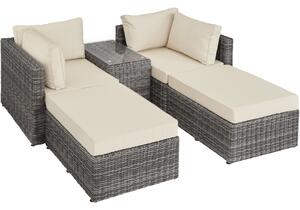 403169 rattan garden furniture set san domino with aluminium frame - grey