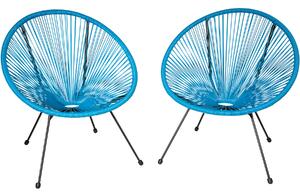 Tectake 403306 set of 2 gabriella chairs - blue