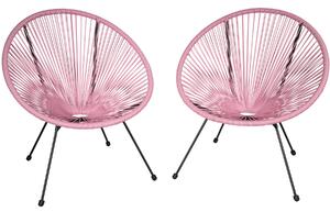 404407 set of 2 santana garden chairs - pink