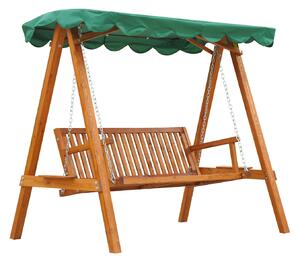 HOMCOM 3-Seater Wooden Garden Swing Chair Seat Bench-Green