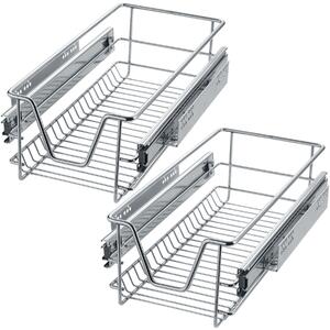 Tectake 403436 2 sliding wire baskets with drawer slides - 27 cm