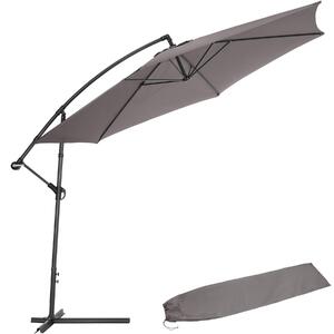 Tectake 403428 cantilever parasol 350cm with protective sleeve - grey