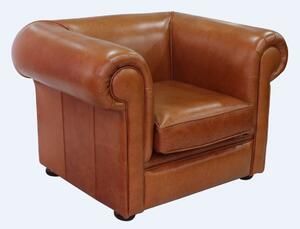 Chesterfield Low Back Club Armchair Old English Tan Leather In Classic Style