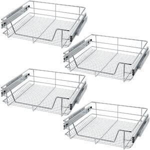 Tectake 403443 4 sliding wire baskets with drawer slides - 57 cm