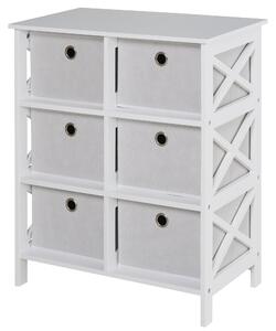 HOMCOM Portable Non-woven Fabrics Chest of Drawers Organize Cabinet Storage Cabinet w/ 6 Drawer, White