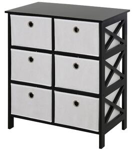 HOMCOM Portable Non-woven Fabrics Chest of Drawers Organize Cabinet Storage Cabinet w/ 6 Drawer, Black