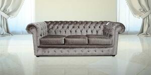 Chesterfield 3 Seater Boutique Beige Velvet Sofa Settee Bespoke In Classic Style