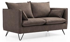 Austin Faux Leather 2 Seater Fabric Sofa, Comfy Cushioned Mid Century Modern Upholstered Settee Couch for Living Room | Roseland Furniture