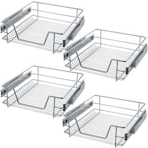 Tectake 403441 4 sliding wire baskets with drawer slides - 47 cm