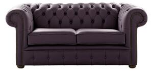 Chesterfield 2 Seater Shelly Amethyst Leather Sofa Settee Bespoke In Classic Style