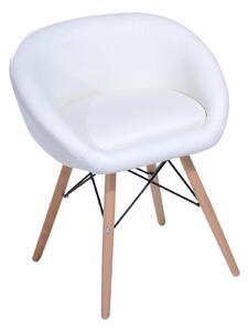 HOMCOM Faux Leather Lounge Chair W/Solid Wooden Legs-White