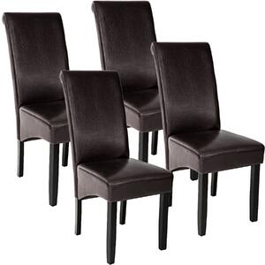 Tectake 403496 4 dining chairs with ergonomic seat shape - brown