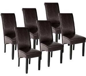 Tectake 403497 6 dining chairs with ergonomic seat shape - brown