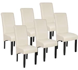 403499 6 dining chairs with ergonomic seat shape - cream