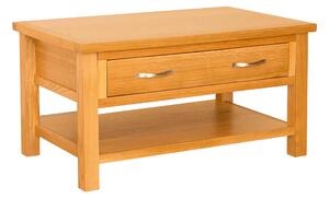 Newlyn Oak Coffee Table, Drawer Storage, W:90cm | Modern Light Oak