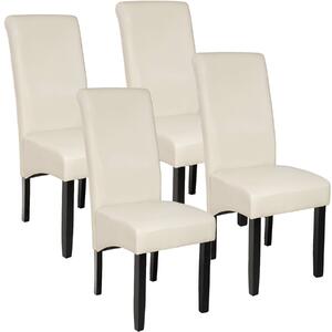 403498 4 dining chairs with ergonomic seat shape - cream