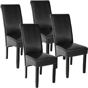 403494 4 dining chairs with ergonomic seat shape - black