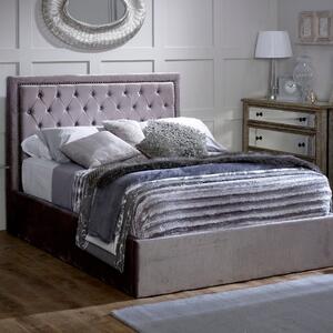 Rhea Upholstered Ottoman Bed Silver