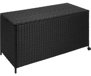 Tectake 403505 garden storage box - rattan with aluminium frame - black