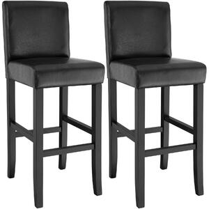 Tectake 403510 2 breakfast bar stools made of artificial leather - black