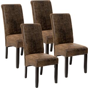 Tectake 403500 4 dining chairs with ergonomic seat shape - antique brown