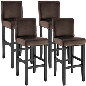 Tectake 403513 4 breakfast bar stools made of artificial leather - brown