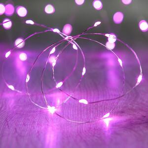 20 Pink LED Micro Battery Fairy Lights