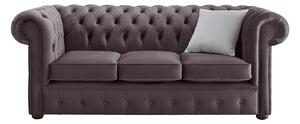Chesterfield 3 Seater Malta Lavender Purple Velvet Fabric Sofa In Classic Style