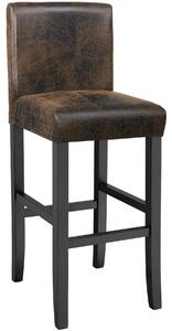 Tectake 403583 breakfast bar stool made of artificial leather - antique brown