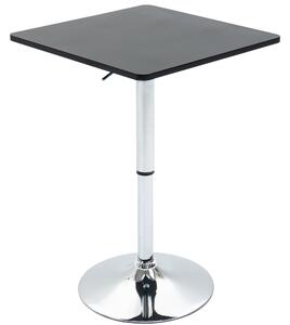 HOMCOM Modern Height Adjustable Counter Bar Table with 360° Swivel Tabletop and Electroplating Metal Base, Pub Desk, Black and Silver