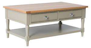 Bude Coffee Table with Oak Top for Living Room | Blue Green Charcoal Ivory Grey | Roseland Furniture