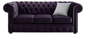 Chesterfield 3 Seater Malta Amethyst Purple Velvet Fabric Sofa In Classic Style