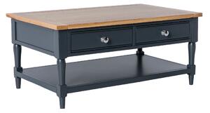 Bude Coffee Table with Oak Top for Living Room | Blue Green Charcoal Ivory Grey | Roseland Furniture
