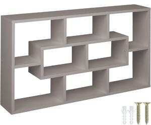 Tectake 403610 floating shelf room divider for books and ornaments - platinum gray