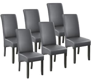 403592 6 dining chairs with ergonomic seat shape - grey