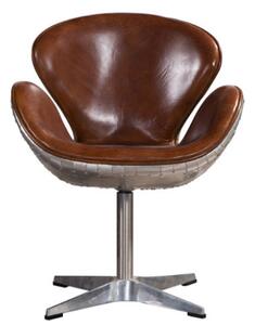Aviator Original Swan Chair Vintage Distressed Real Leather