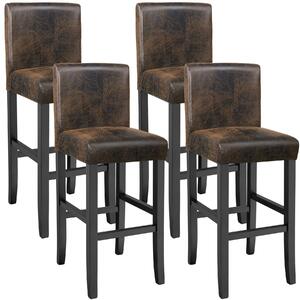 Tectake 403585 4 breakfast bar stools made of artificial leather - antique brown