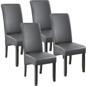 403591 4 dining chairs with ergonomic seat shape - grey