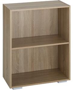 Tectake 403603 bookshelf lexi | bookcase with 2 shelves - oak matt