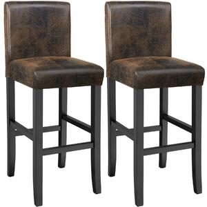 Tectake 403584 2 breakfast bar stools made of artificial leather - antique brown