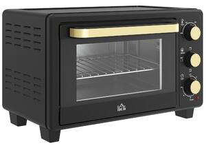 HOMCOM Mini Oven, 16L Countertop Electric Grill, Toaster Oven w/ Adjustable Temperature, 60 Min Timer, Crumb Tray, Baking Tray, Wire Rack Aosom UK