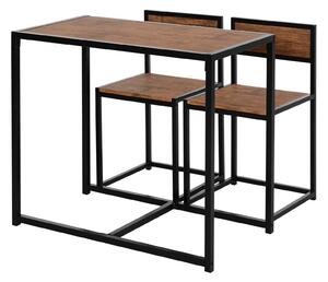 HOMCOM 3 Pcs Table Stool Set Industrial Design w/ Steel Frame MDF Panels Living Room Bar Modern Furniture