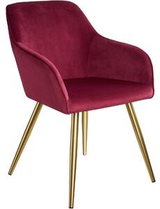 Tectake 403650 chair marilyn with armrests and gold legs - bordeaux/gold