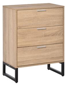 HOMCOM Chest of Drawers, 3 Drawer Unit, Storage Cabinet Organizer with Steel Frame for Bedroom, Living Room