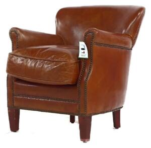 Professor Armchair Vintage Distressed Tan Real Leather