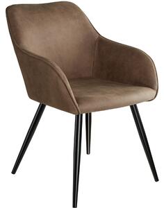Tectake 403667 chair marilyn | fabric office armchair with steel legs - brown/black
